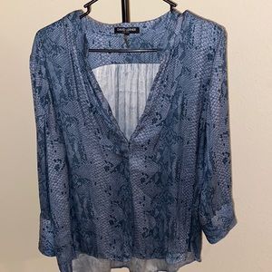 Blue Satin Blouse